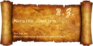 Mersits Zamfira névjegykártya